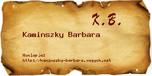 Kaminszky Barbara névjegykártya